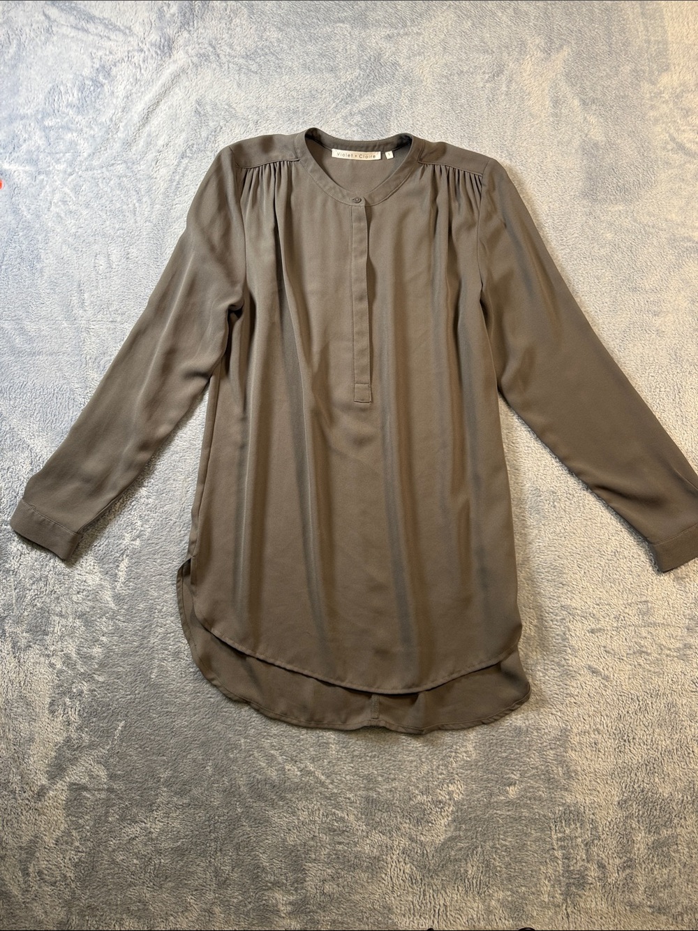 Violet & Claire gray Tunic with Layered Hem #3163